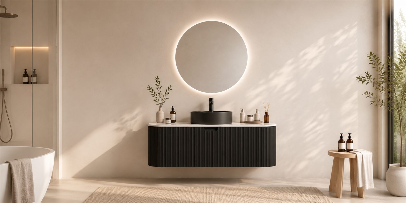 Bathroom vanity showroom hero scene