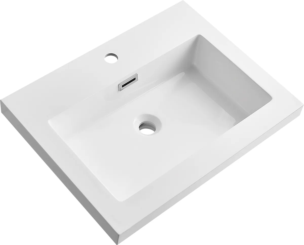 LH-F1000 Square Edge Vanity Basin with Thick Rim Design - 600 mm option