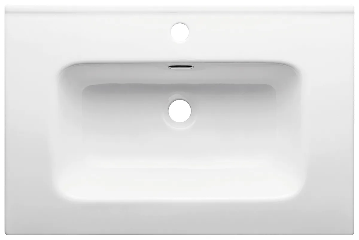 LH-CR1000 Rounded Intergrated Ceramic Vanity Basin(Bathroom Sink with Countertop) - 700 mm option