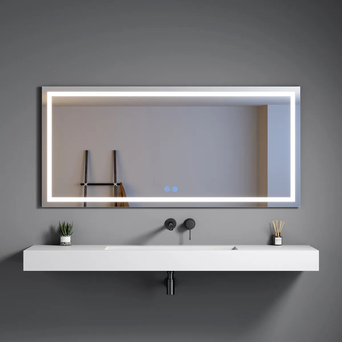 LM-S03 In-Set Perimeter Wall Mounted Vanity Mirror