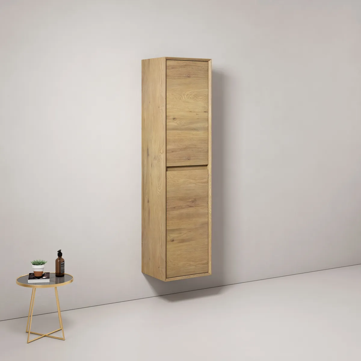Aven Miter-Joint Wall-Mounted Side Cabinet - Seamless Flat Panel Double Door Unit - gallery view 4