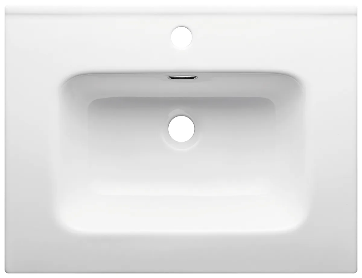 LH-CR1000 Rounded Intergrated Ceramic Vanity Basin(Bathroom Sink with Countertop) - 600 mm option