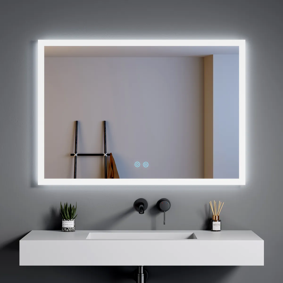 LM-S02 Frameless Full-Perimeter Front-Lit LED Mirror