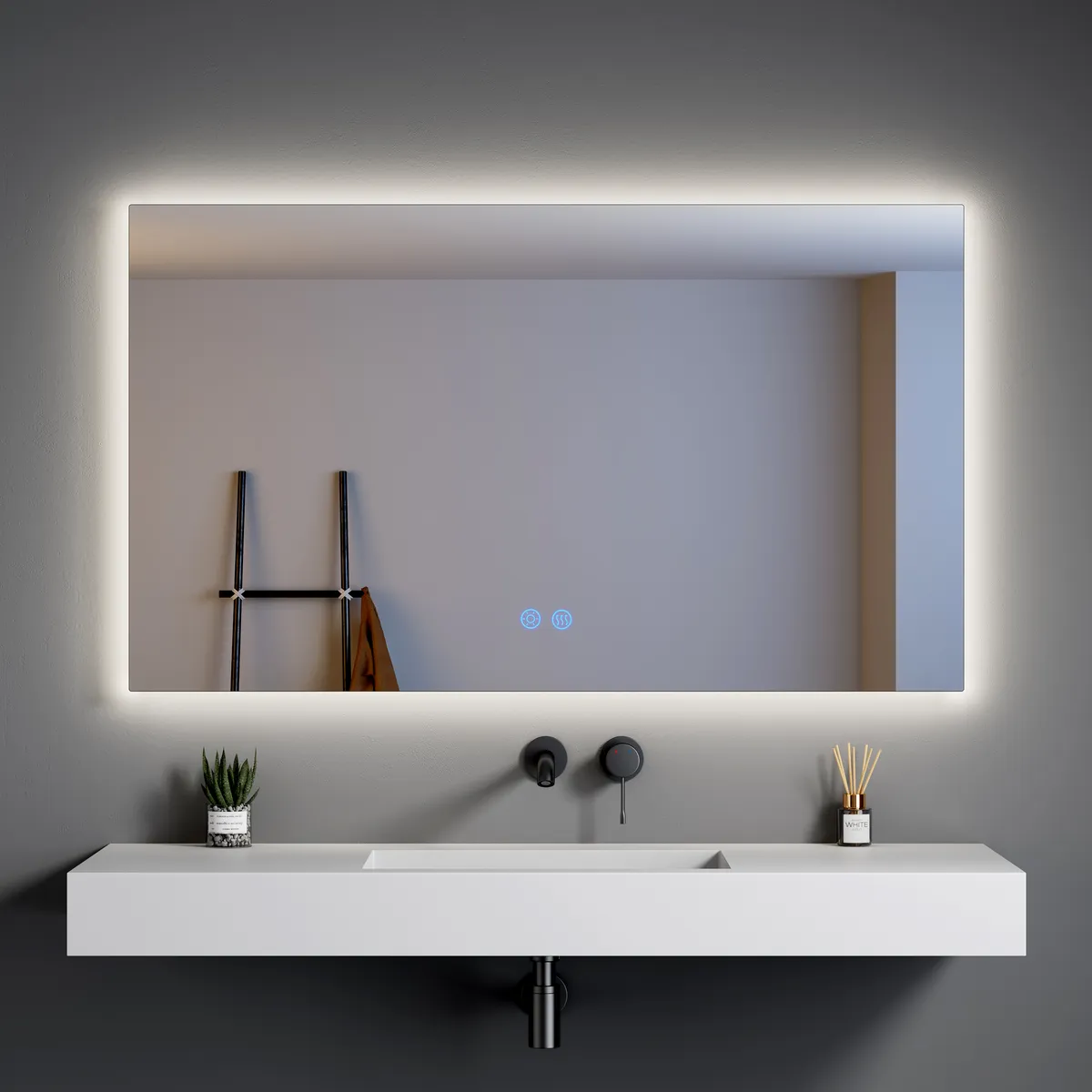 LM-S01 Modern Rectangular Frameless Backlit LED Bathroom Mirror