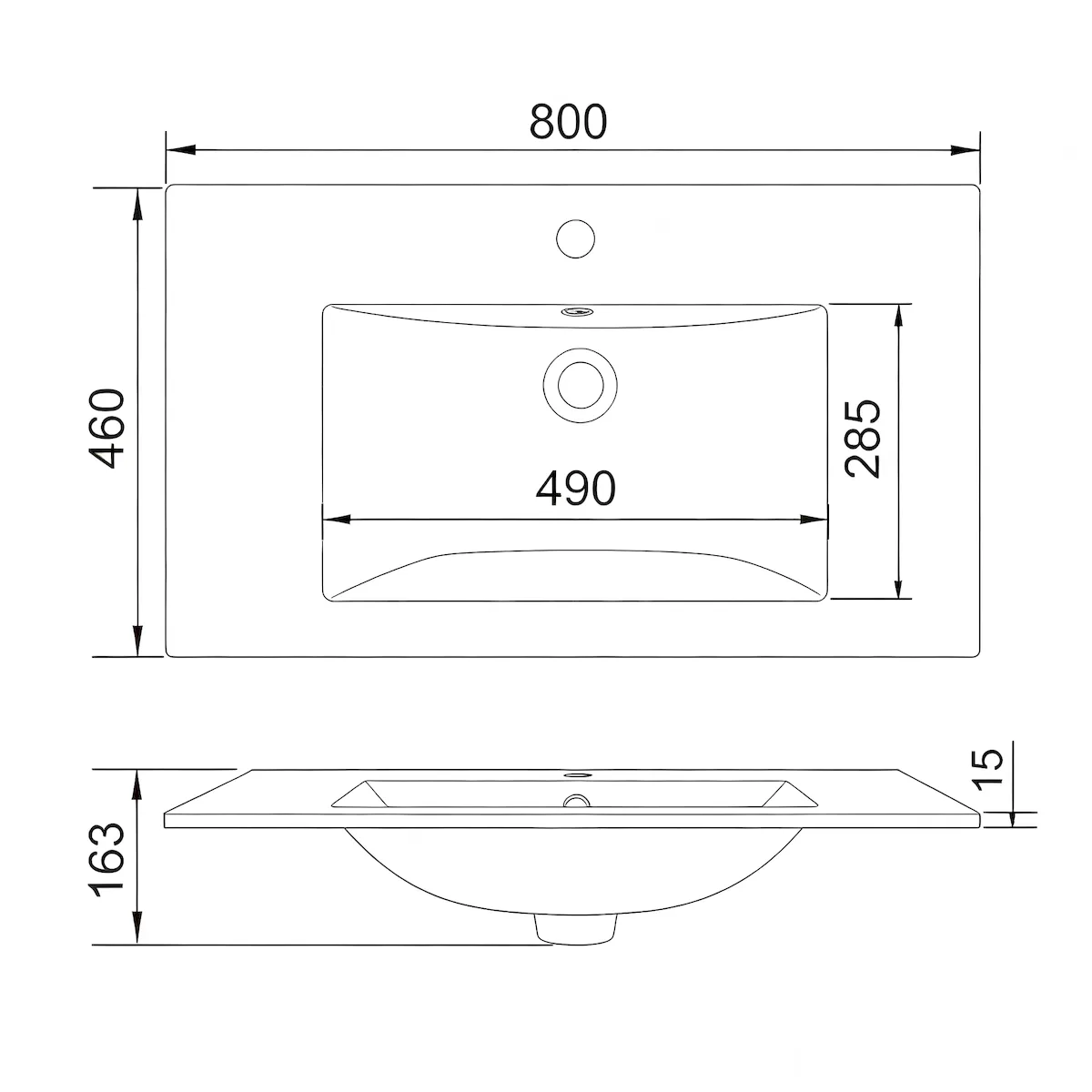 LH-A800 Intergrated Polymarble Basin - gallery view 1