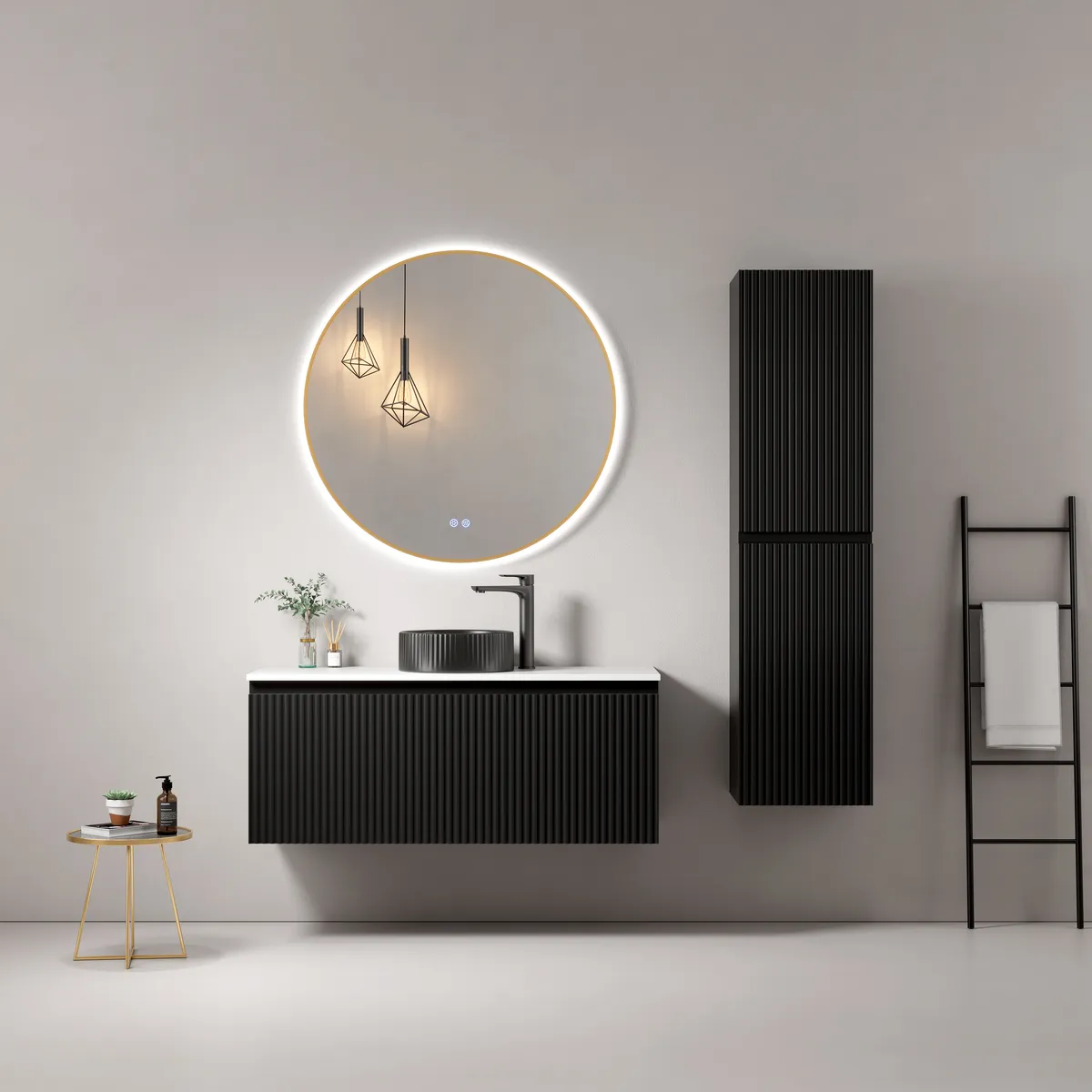 Linea Wall-Mounted Bathroom Vanity Cabinet with Inner Drawer - gallery view 1
