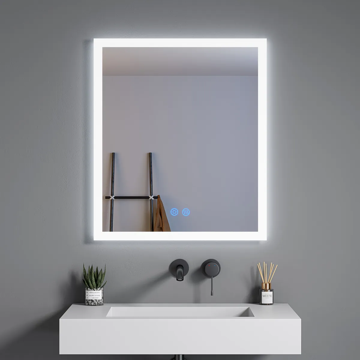 LM-S02 Frameless Full-Perimeter Front-Lit LED Mirror - gallery view 2