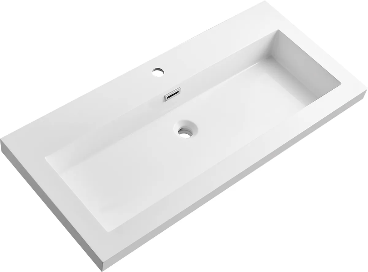 LH-F1000 Square Edge Vanity Basin with Thick Rim Design