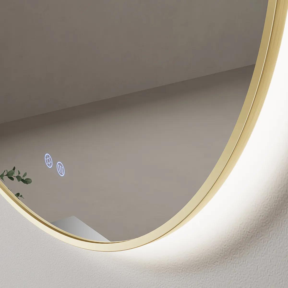 LM-R04 Gold framed Back-lit LED Mirror Bathroom Mirror - gallery view 2