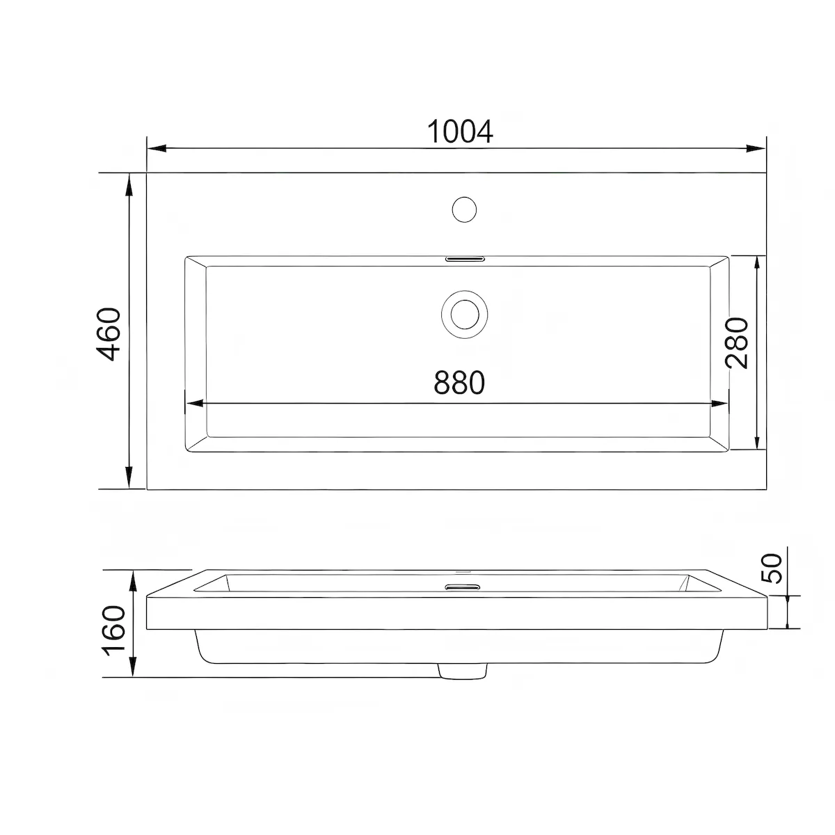LH-F1000 Square Edge Vanity Basin with Thick Rim Design - gallery view 1
