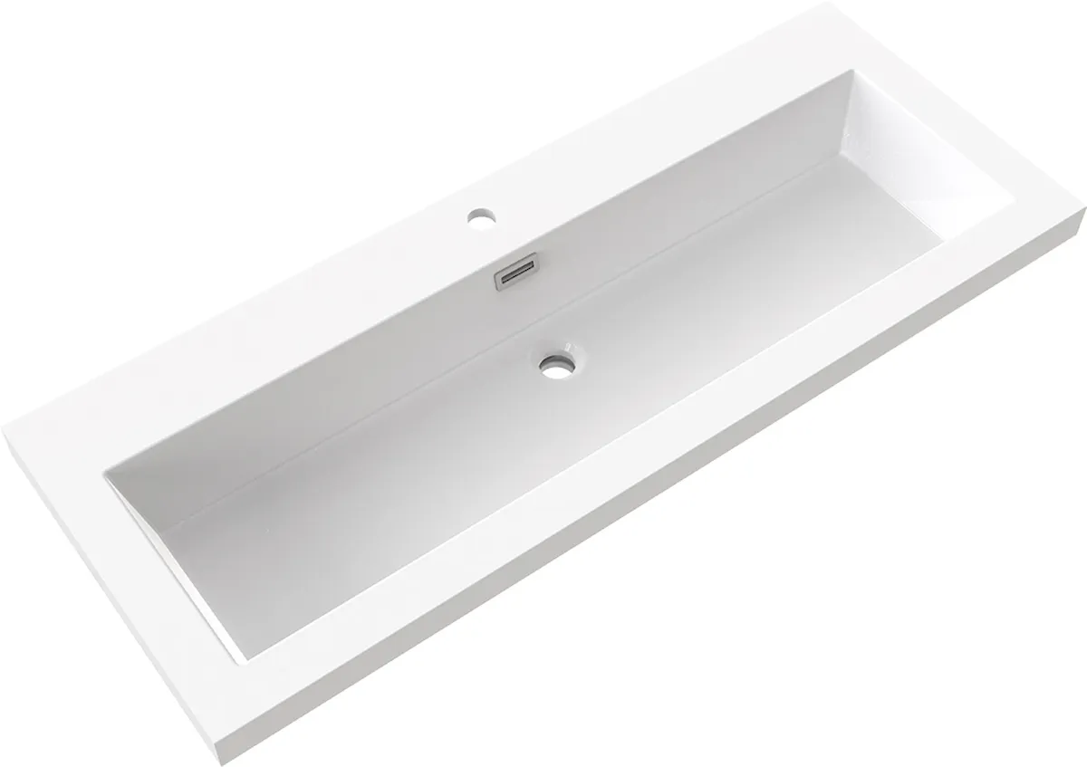 LH-F1000 Square Edge Vanity Basin with Thick Rim Design - 1200 mm option