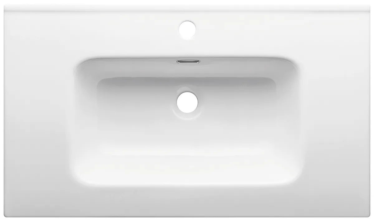 LH-CR1000 Rounded Intergrated Ceramic Vanity Basin(Bathroom Sink with Countertop) - 800 mm option