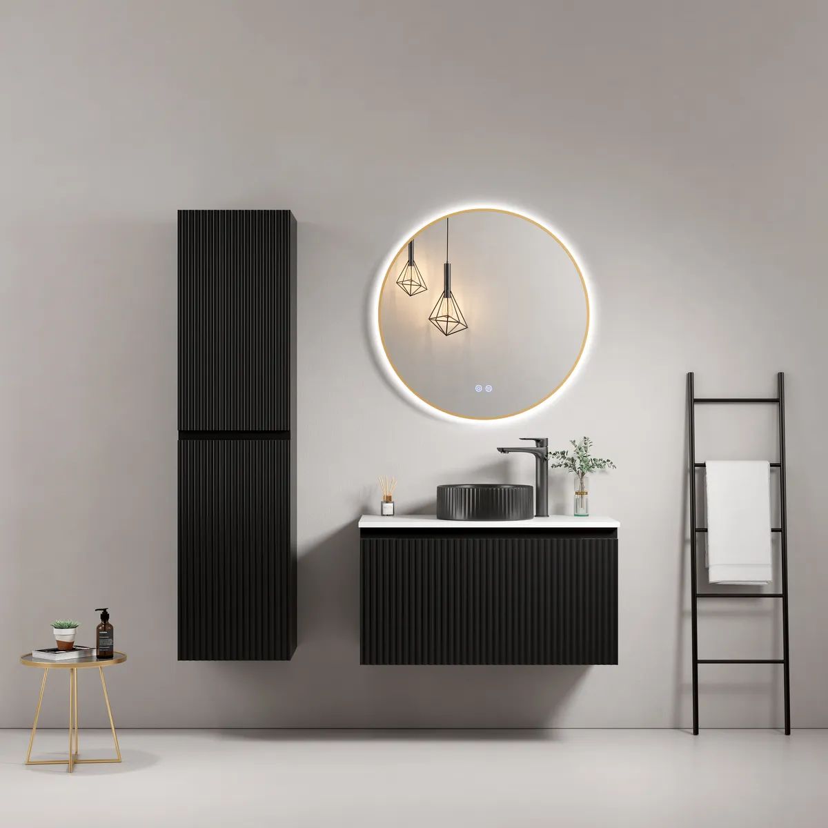 Linea Wall-Mounted Bathroom Vanity Cabinet with Inner Drawer - gallery view 1