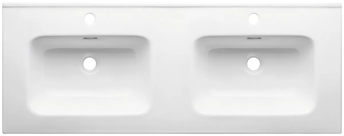 LH-CR1000 Rounded Intergrated Ceramic Vanity Basin(Bathroom Sink with Countertop) - 1200 mm Double option
