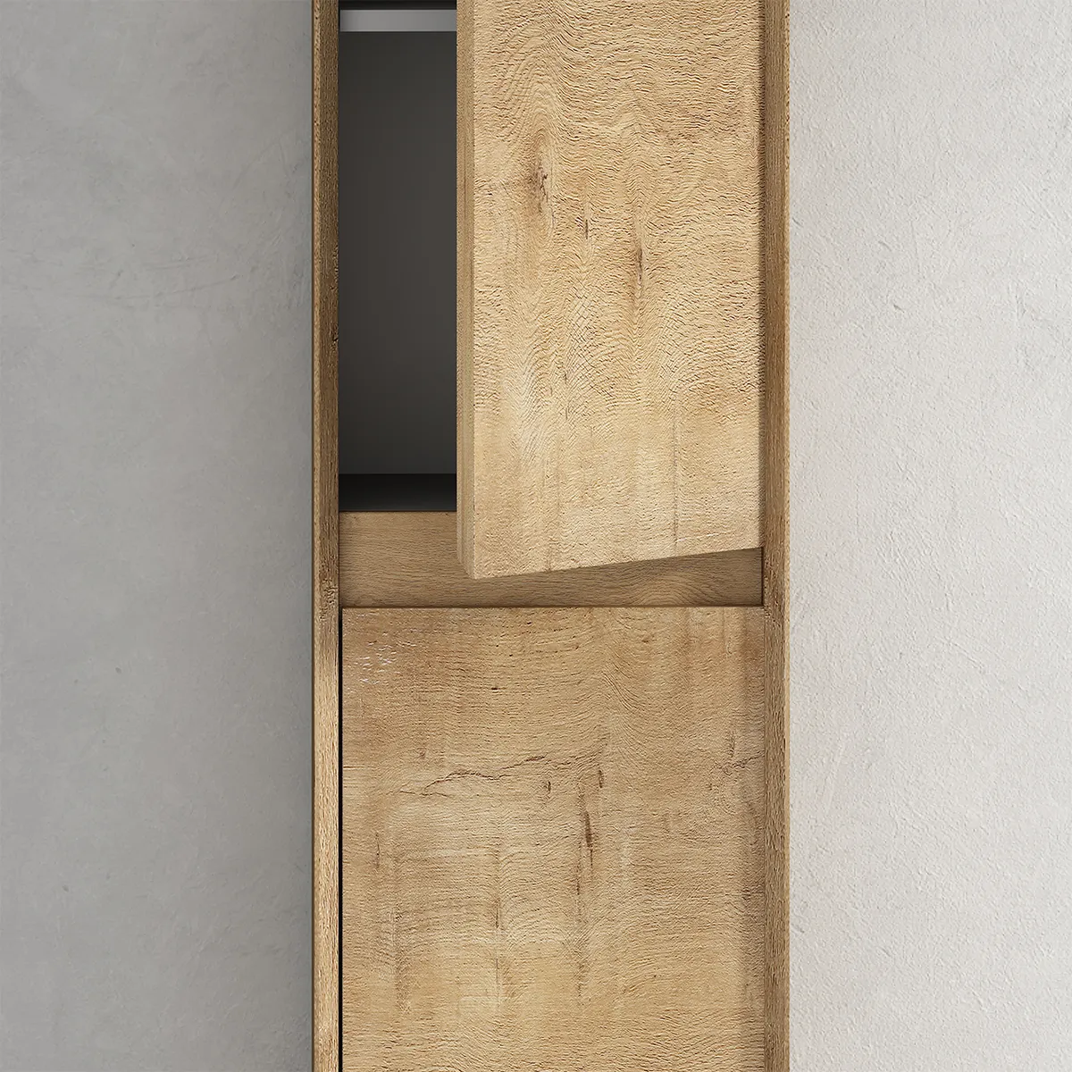 Aven Miter-Joint Wall-Mounted Side Cabinet - Seamless Flat Panel Double Door Unit - gallery view 1