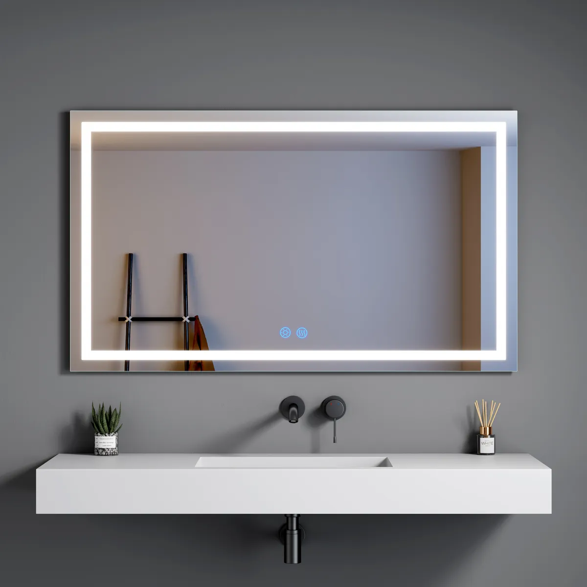 LM-S03 In-Set Perimeter Wall Mounted Vanity Mirror - gallery view 1
