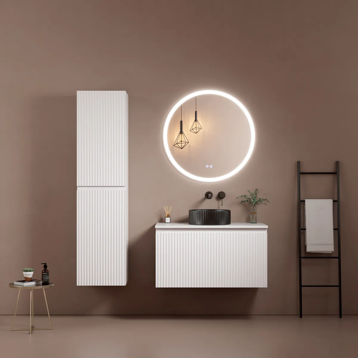 Linea Wall-Mounted Bathroom Vanity Cabinet with Inner Drawer - gallery view 3