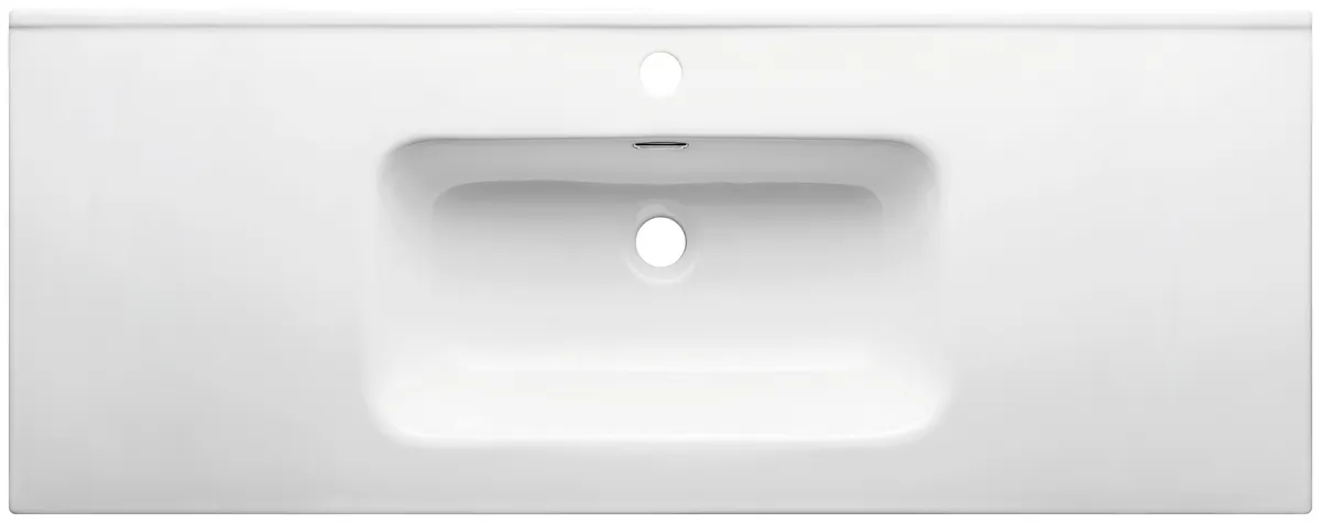 LH-CR1000 Rounded Intergrated Ceramic Vanity Basin(Bathroom Sink with Countertop) - 1200 mm option