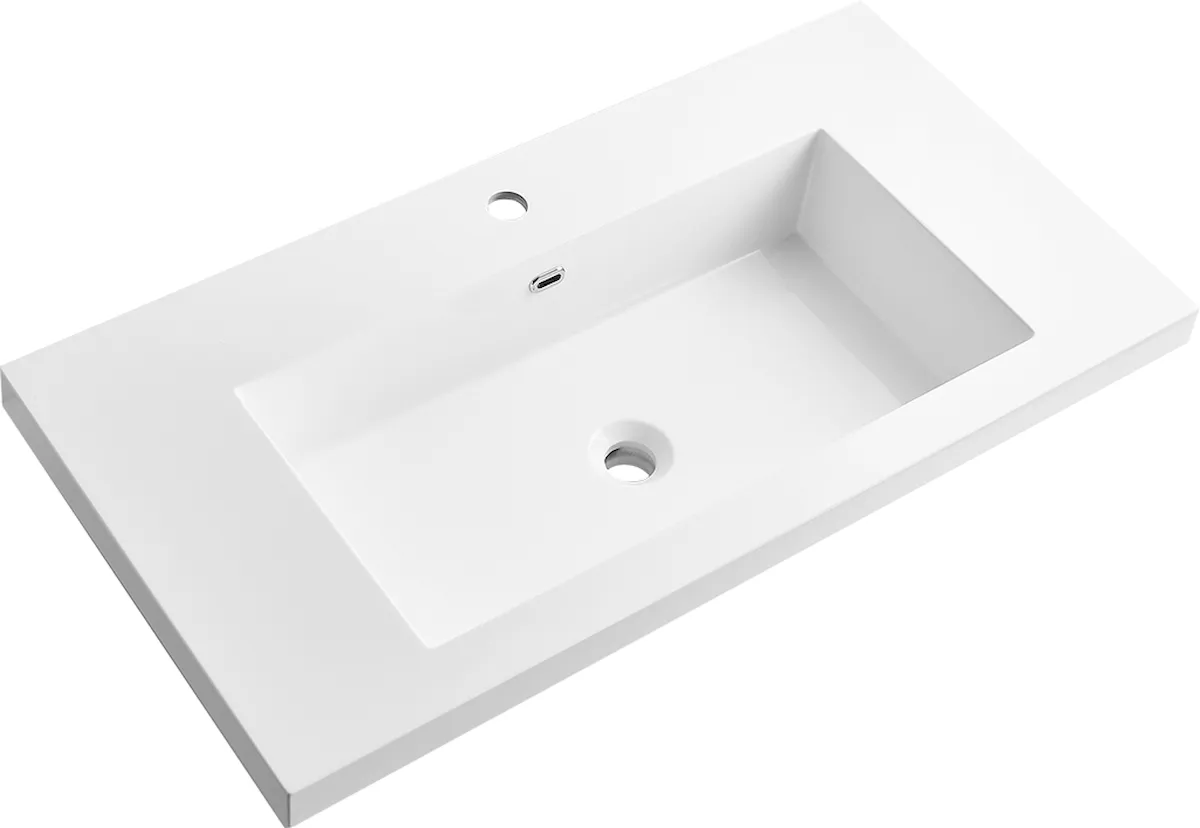 LH-F1000 Square Edge Vanity Basin with Thick Rim Design - 900 mm option