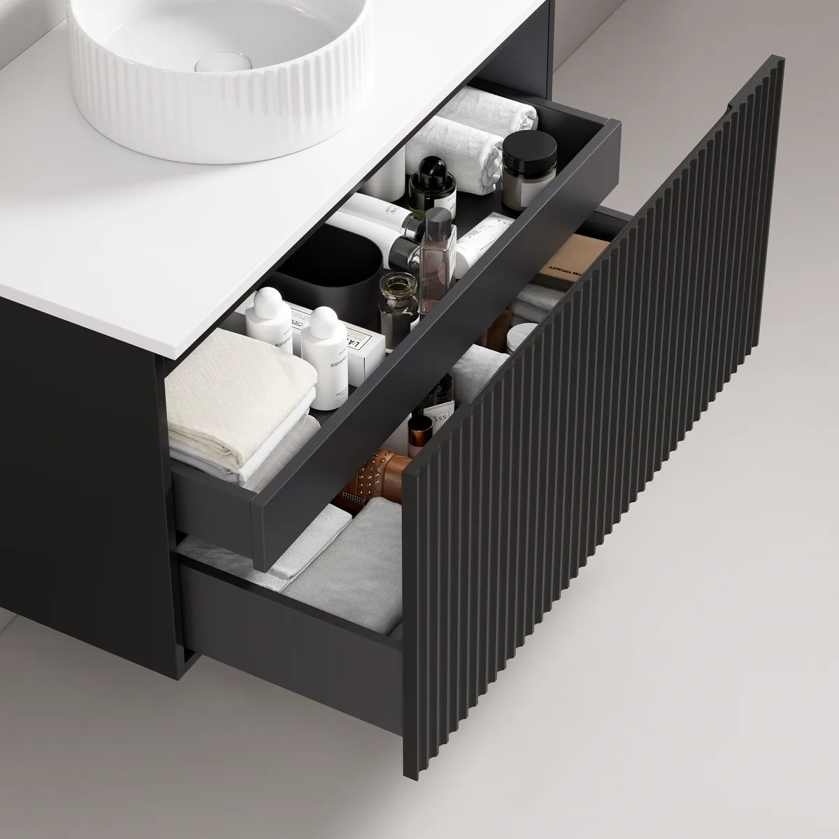 Linea Wall-Mounted Bathroom Vanity Cabinet with Inner Drawer - gallery view 2