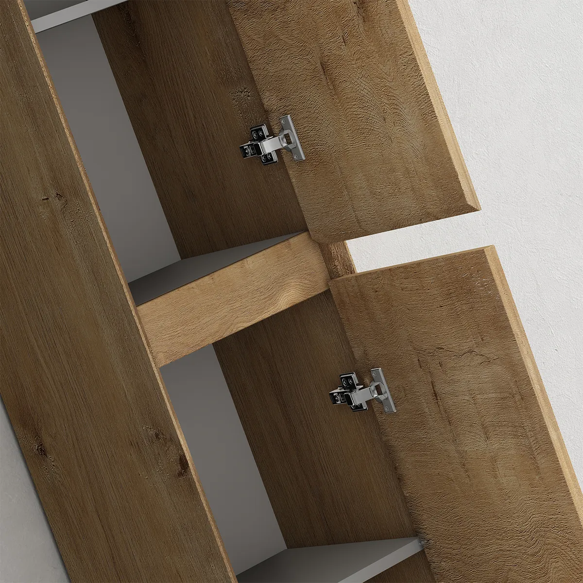 Aven Miter-Joint Wall-Mounted Side Cabinet - Seamless Flat Panel Double Door Unit - gallery view 2
